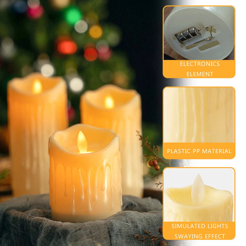 Flameless Flickering Teardrop Led Candles Light Tealight Led Candles Lamp Electronic Votive Led Lamp Halloween Home Decor