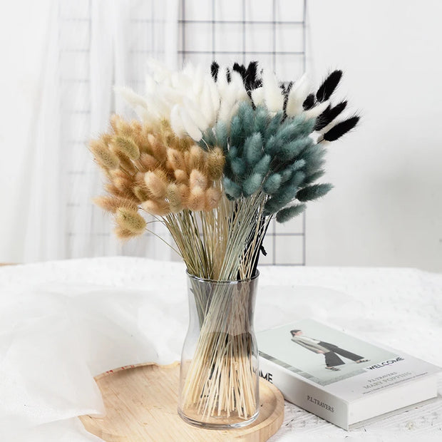 Natural Pampas Grass Dried Flower Rabbit Tail Grass Bouquet Floral Wedding Home Decorations Bunny Tail Plants Trockenblumen Vase