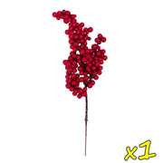 50/1branch Christmas Artificial Berries Stem Red Holly Berry Fake Flowers Plant for Xmas Tree New Year Party Home Decor Ornament
