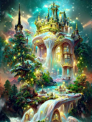 Embroidery Fantasy Castle in the Forest Full 120 Colors AB Fairy Dust Diamond Painting Needleworks Cross stitch Kits Home Decor