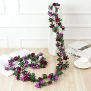 250CM Rose Artificial Flowers Christmas Garland for Home Room Wedding Decoration Spring Arch DIY Fake Plant Vine Autumn Garden