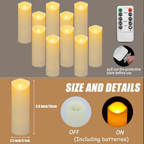 10-240Pcs LED Flickering Candles Wedding Flameless Candle Battery Operated Candles with Remote Control Flickering Candles
