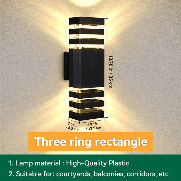 Wall Light Waterproof Lamp LED External Wall Washer Sconces Lighting For Porch Street Garden Home Decoration E27 Light Bulb
