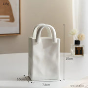 Simple Decorative Vase Handbag Ceramic Vase Decoration Home Flowers for Decor Table Decoration Accessories Room decor Vase Gift