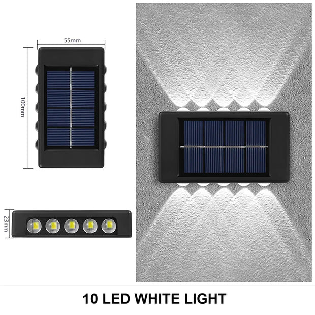 Outdoor Solar LED Wall Lights Waterproof Led Solar Lamp Up And Down Luminous Lighting For Garden Balcony Yard Street Decor Lamps