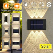Outdoor Solar LED Wall Lights Waterproof Led Solar Lamp Up And Down Luminous Lighting For Garden Balcony Yard Street Decor Lamps