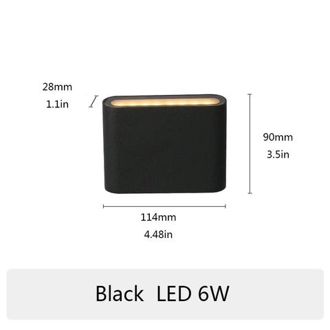 6W 12W 20W LED Outdoor Waterproof Wall Lamp Indoor Bedroom Living Room Balcony Wall Light Home Lighting Aluminum Wall Sconce