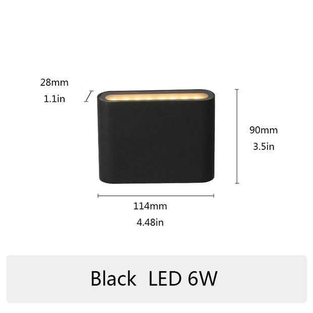 6W 12W 20W LED Outdoor Waterproof Wall Lamp Indoor Bedroom Living Room Balcony Wall Light Home Lighting Aluminum Wall Sconce