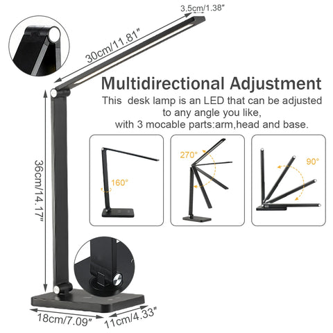 50LEDs Eye-Protection Table Lamp 5 Dimmable Level Touch Aluminium Alloy Night Light For Bedroom Bedside Lamp Reading Desk Lamp