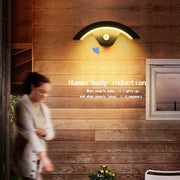 Modern minimalist fan-shaped LED outdoor waterproof human sensing wall lamp bedroom living room balcony corridor wall lamp