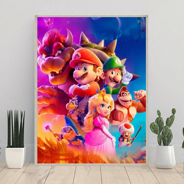 Japanese Anime 5d Diamond Painting Kit M-Marios Bowser Embroidery Jewelry Handmade DIY Mosaic Home Decoration Children's Gift