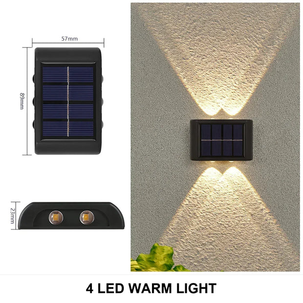 Outdoor Solar LED Wall Lights Waterproof Led Solar Lamp Up And Down Luminous Lighting For Garden Balcony Yard Street Decor Lamps