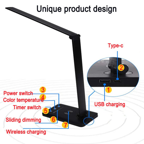 Led Smart Lamp Usb Charging Touch Folding Table Portable Battery Rechargeable Wireless Children's Work Office Light For Bedroom