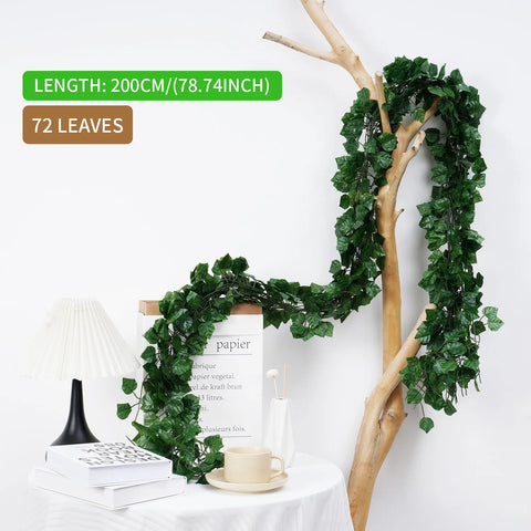 1Pc 200Cm Green Vine Silk Artificial Ivy Hanging Leaf Garland Plant Creeper Leaf Home  Wedding Garden Bathroom Decoration