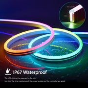 DC5V USB RGBIC Neon LED Strip,1M 2M 3M 5M RGBIC Neon Rope Light with Bluetooth App and Remote control For DIY Neon Gaming Deoco