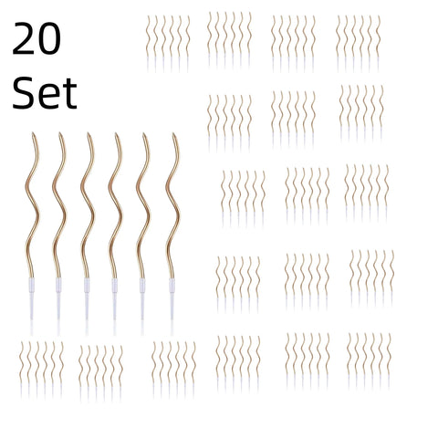 6pcs Birthday Candles Spiral Cake Candles  Long Thin Cake Candles For Wedding Party And Cake Decoration