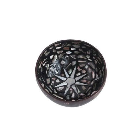 Seashell Inlay Painted Coconut Shell Bowl Handmade Natural Materials Entryway Key Storage Tray Eco-friendly Durable Candy Bowl