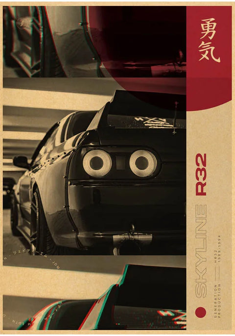 jdm Kraftpaper Poster HomeDecal Painting Wall Sticker for  wall art  Coffee House Bar  wall art