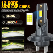 2Pcs 22000LM H7 LED Headlight Bulb 12pcs CSP 3570 Car Headlamp Auto Mini Canbus H7 Led Bulb Turbo Light 6500K 12V 110W