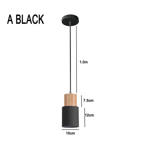 Nordic LED Pendant Lights Metal Wood Chandeliers Hanging Lighting Dining Room Kitchen Bar Bedside Lights Pendant Lamps E27 Bulb