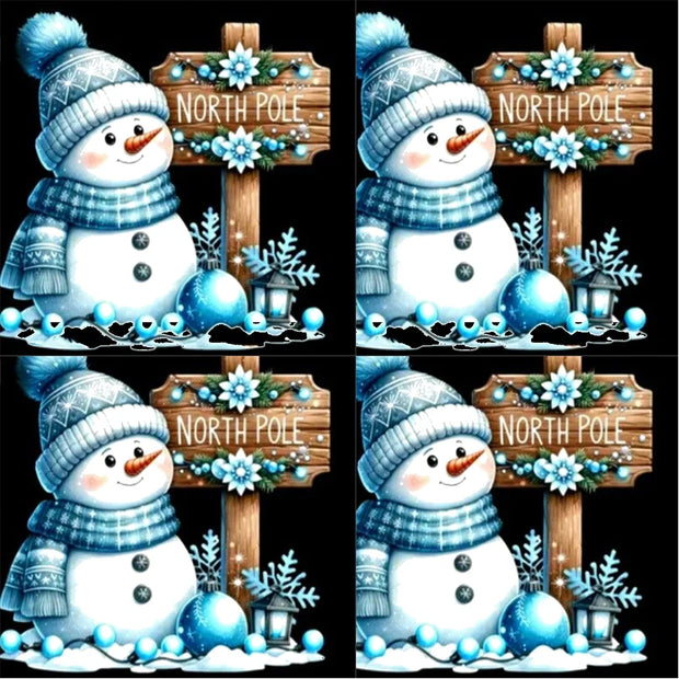5D Diamond Painting Snowman Mosaic Embroidery Art Craft 30x30cm DIY Full Round Drill Home Decor
