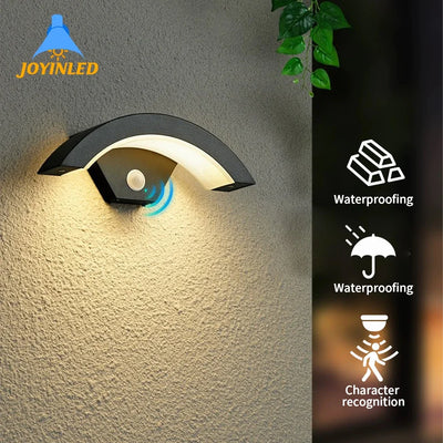 Modern Outdoor Waterproof Wall Lamp Human Body Induction Lamp Porch Garden Lamps Aluminum Home Lighting Decorative Wall Lights