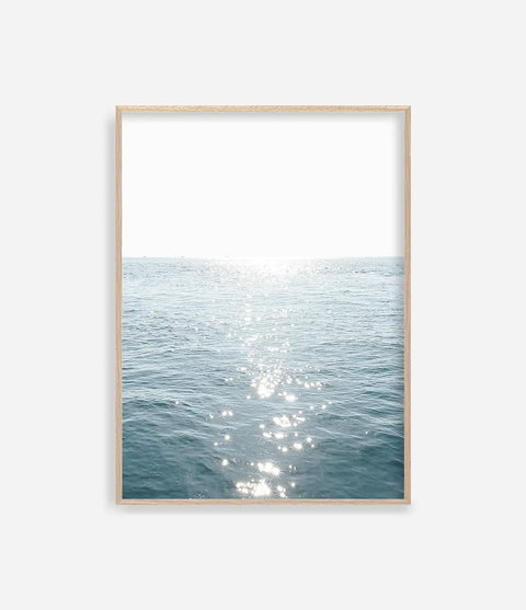 Ocean Waves Sea Skyline Photography Poster Blue Beach Coastal Seascapes Canvas Painting Wall Art for Living Room Home Decor