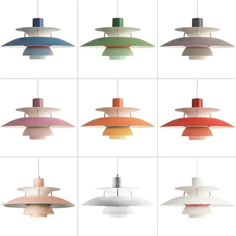 Danish Designer Umbrella Ceiling Chandelier Modern Colorful Led Pendant Lamp Living Room Bedroom Suspended Light Dining Room