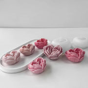 Love Flowers Mold DIY Heart Shaped Roses Aromatherapy Candle Epoxy Resin Plaster Mould Handmade Soap Silicone Molds