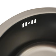 Stainless Steel Washbasin, Gray Round Kitchen Sink Renovation Single Washbasin for Bathroom Kitchen