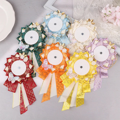 Ribbon Cosplay Bags Rosette Protection Flower Pin Holder Badge Accessories Fill Backpack Badge Base Tray Itabag Decor