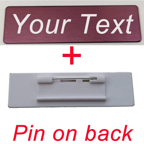 70*20MM Customized Brooch Pin Personalize Engrave Your Text Logo Business ID Plate Steel Metal Letterbox Mailbox Tag Name Badges