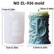 Blooming peony flower relief cylindrical candle silicone mold flower cylinder resin silicone mould Blooming peony gypsum molds