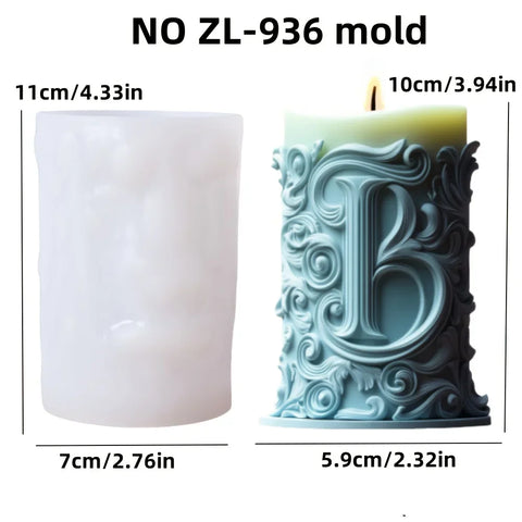 Blooming peony flower relief cylindrical candle silicone mold flower cylinder resin silicone mould Blooming peony gypsum molds