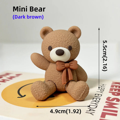 Bear Cake Topper Blowing Candles Bear Beige Brown Balls Gift Boxes for Kids Happy Birthday Cake Toppers Ins Style Cake Deoration