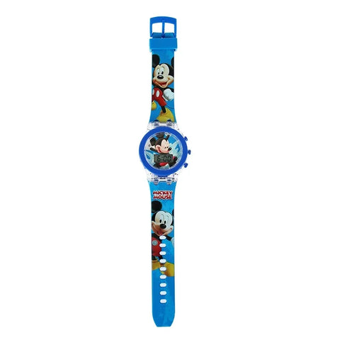 Anime Flash Light Spiderman Kids Watches For Boys Cartoon Shark Mickey Children Watch Girls Student Clock Gifts
