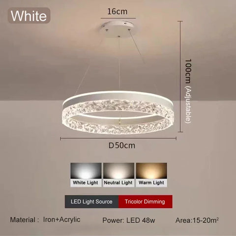 Bedroom Pendant Lamp Postmodern Minimalist Hollow Out Art Lamp Crystal Creative Study Restaurant Circular Light