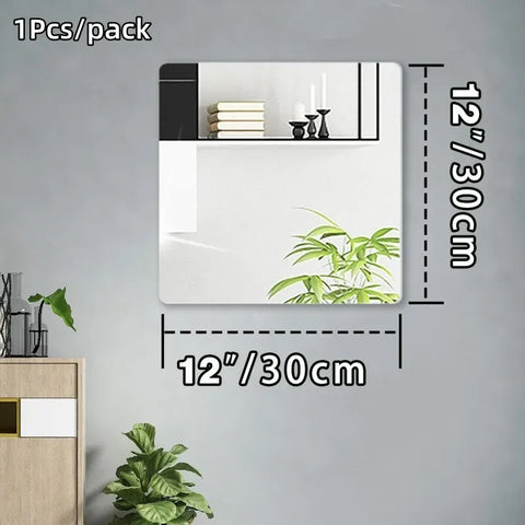 1pcs 3D Mirror Wall Stickers Self-adhesive Mirror Stickers Thicken 2mm Flexible DIY Art Acrylic Mirror Living Room Decoration