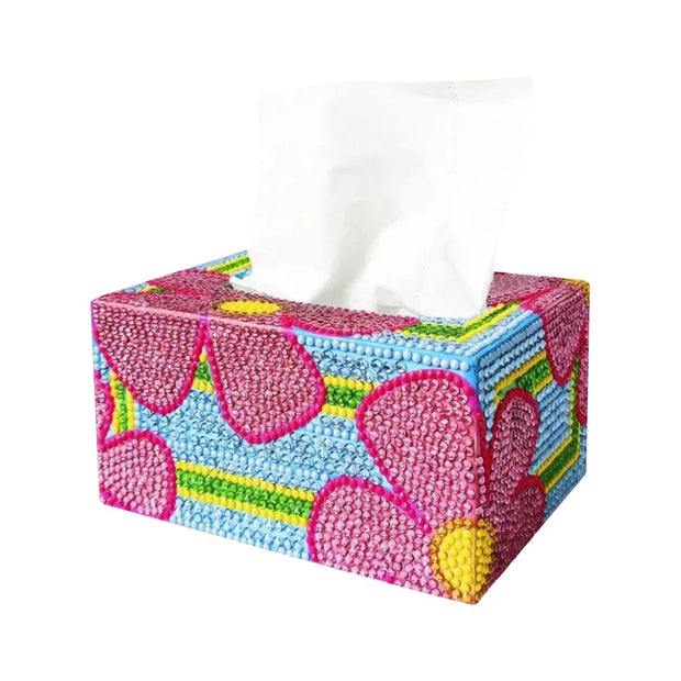 5D Diamond Painting Tissue Box Handmade Mosaic Tissue Box Rhinestone Drawing Art Tissue Dispenser for Home Decor Gift