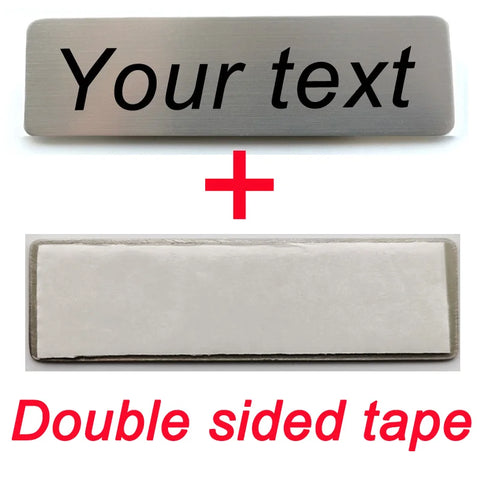 70*20MM Customized Brooch Pin Personalize Engrave Your Text Logo Business ID Plate Steel Metal Letterbox Mailbox Tag Name Badges