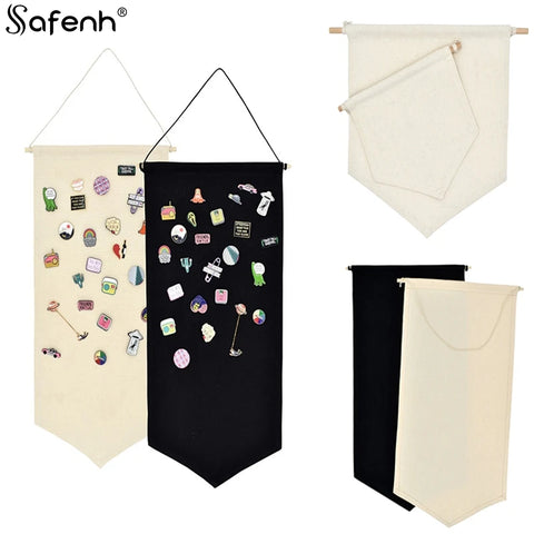1PC Hanging Cloth Nordic Blank Brooch Pin Badge Holder Hanging Cloth Brooch Pin Organizer Display Pins Storage Brooch Collection
