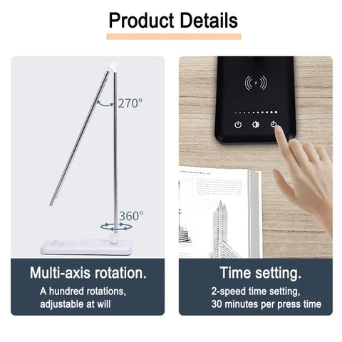 Led Smart Lamp Usb Charging Touch Folding Table Portable Battery Rechargeable Wireless Children's Work Office Light For Bedroom