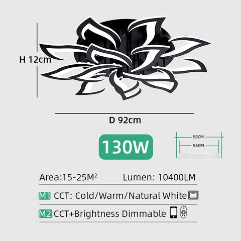 IRALAN Led Ceiling Light Dimmable Brightness Art Deco Lighting Fixtures Phone APP Control Cold Warm Light