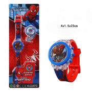 Anime Flash Light Spiderman Kids Watches For Boys Cartoon Shark Mickey Children Watch Girls Student Clock Gifts