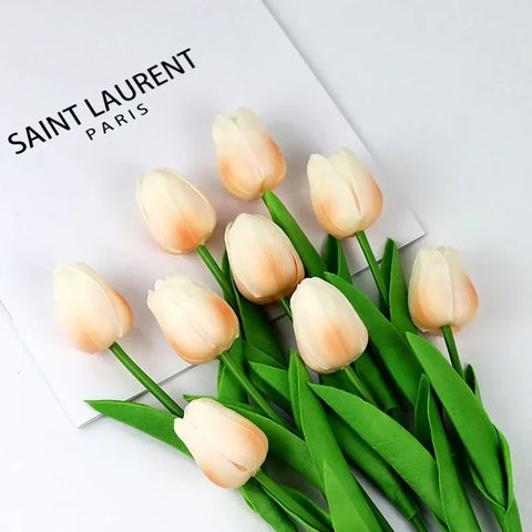 10pcs Tulip Artificial Bouquet Artificial Flower Wedding Bridal Bouquet Outdoor Home Garden Bouquet Party Vase Decorative Plant