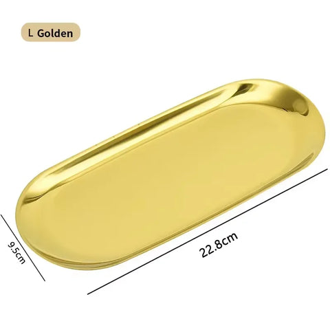 Modern Simple Metal Stainless Steel Storage Tray Jewelry Display Tray Shooting Props Trinkets Display Box Multi-functional
