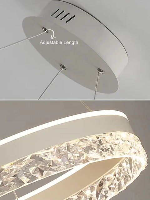 Bedroom Pendant Lamp Postmodern Minimalist Hollow Out Art Lamp Crystal Creative Study Restaurant Circular Light