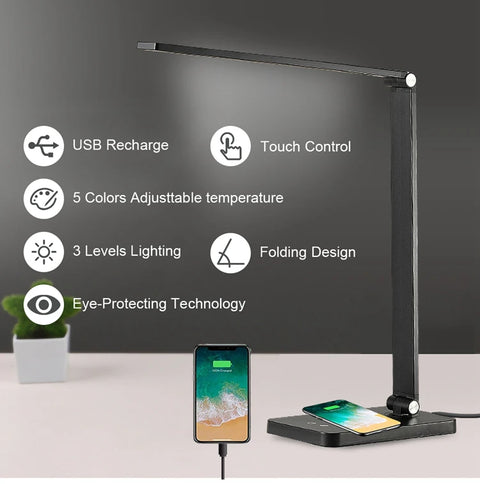 50LEDs Eye-Protection Table Lamp 5 Dimmable Level Touch Aluminium Alloy Night Light For Bedroom Bedside Lamp Reading Desk Lamp