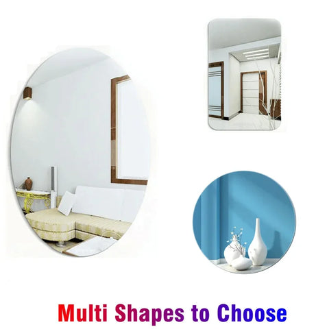 1pcs 3D Mirror Wall Stickers Self-adhesive Mirror Stickers Thicken 2mm Flexible DIY Art Acrylic Mirror Living Room Decoration