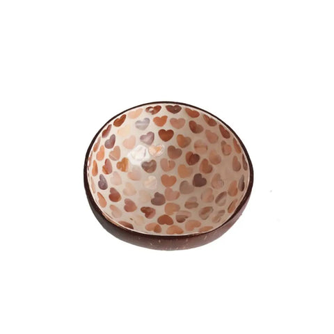 Seashell Inlay Painted Coconut Shell Bowl Handmade Natural Materials Entryway Key Storage Tray Eco-friendly Durable Candy Bowl